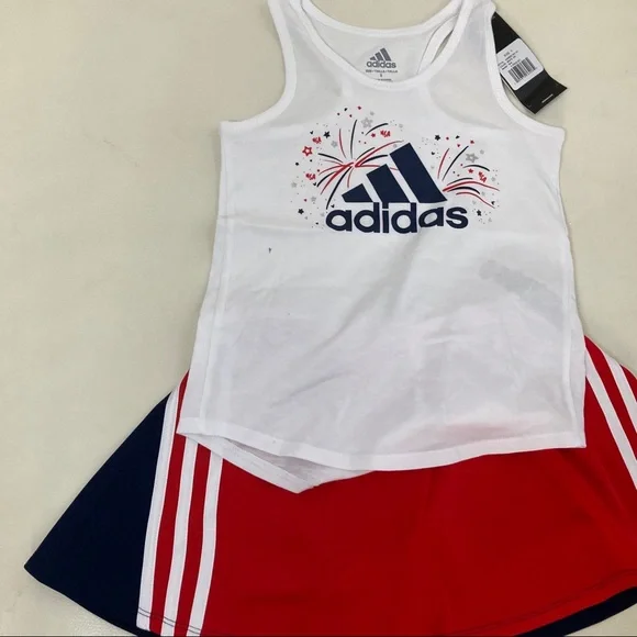 Adidas cute Skort top American flag outfit 5024 - Picture 7 of 9